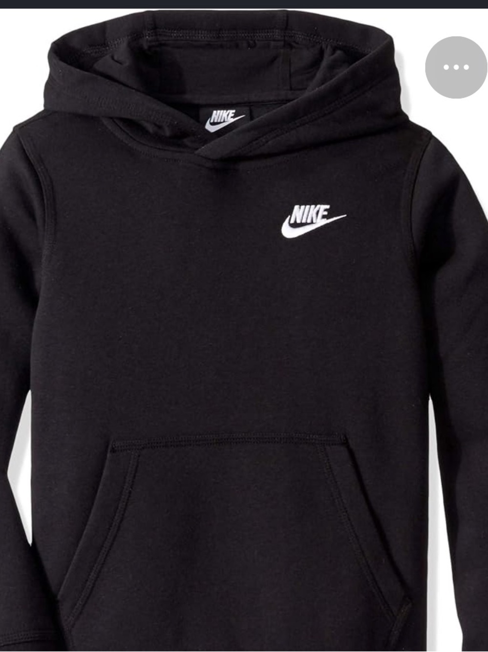 Nike Kids Black Hoodie with White Swoosh Logo